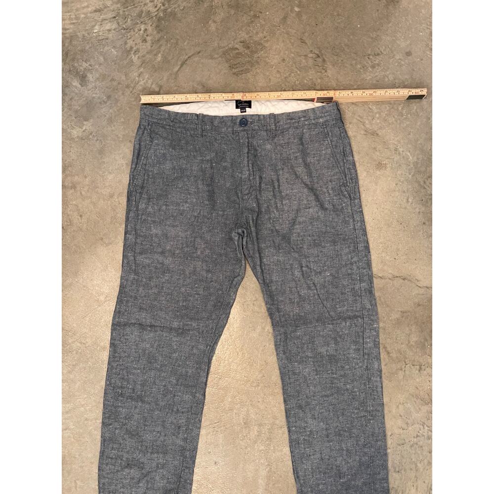 J.Crew Driggs Pants Mens 34x30 Blue Linen Blend Slight Taper Preppy Summer - Picture 6 of 6